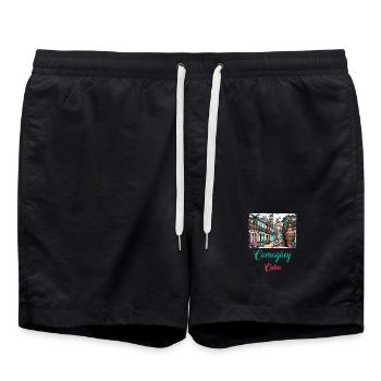 Design de vacances à Camagüey à Cuba - Short de bain - noir - Devant - AI Model Male 185 light (185cm)