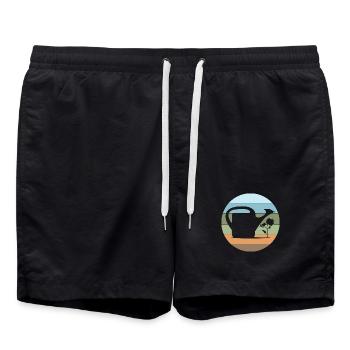 Gießkanne Gärtner Gartenliebe Blumen Pflanzen - Badeshorts - Schwarz - Vorne - AI Model Male 185 light (185cm)