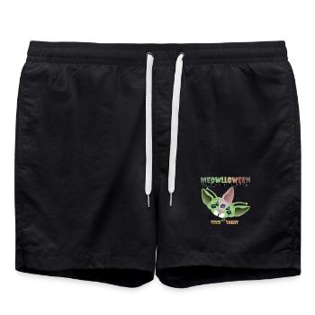 Sphinx Katze Alien Maske - Badeshorts - Schwarz - Vorne - AI Model Male 185 light (185cm)
