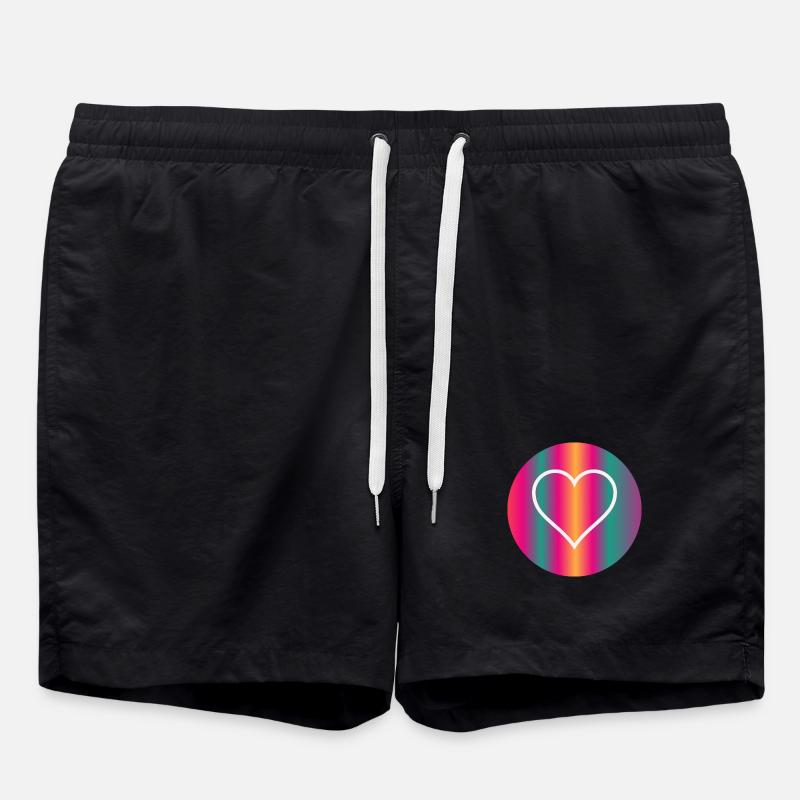 HERZ - Badeshorts - Schwarz