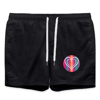 COEUR. HAPPY BIRTHDAY - Short de bain - noir - Devant - AI Model Male 185 light (185cm)