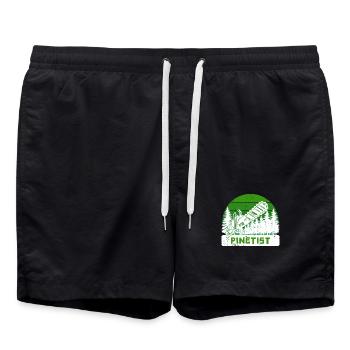 Forestier, Forêt, Arbre, Tronçonneuse, Menuiserie, Bûcheron - Short de bain - noir - Devant - AI Model Male 185 light (185cm)
