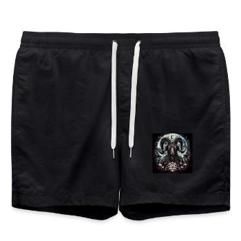 Ziegenbock - Badeshorts - Schwarz - Vorne - AI Model Male 185 light (185cm)