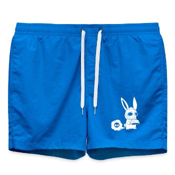White rabbit farting - Swim Trunks - cobalt blue - Front