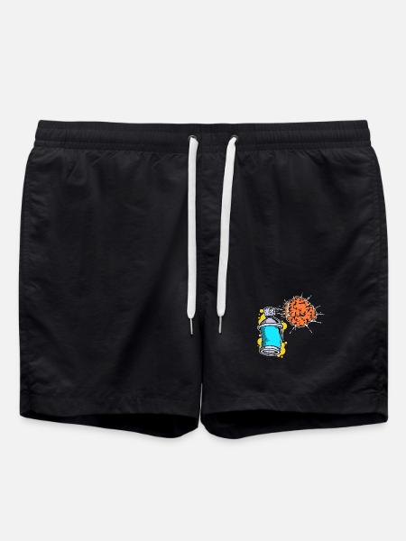 Sprayer Art, Street Art, Wildstyle Graffiti - Swim Trunks - black