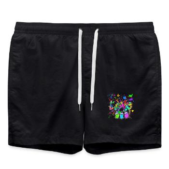Wildstyle Graffiti Spray Can Pulvérisateur Street Art - Short de bain - noir - Devant - AI Model Male 185 light (185cm)
