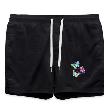 Art, Street Art, Graffiti, Papillon - Short de bain - noir - Devant - AI Model Male 185 light (185cm)