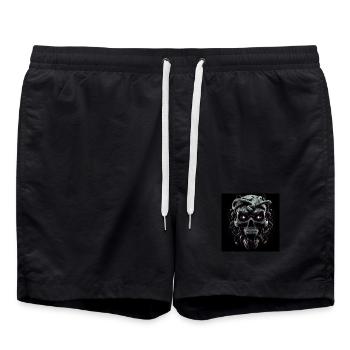 Crâne et serpents 3D - Short de bain - noir - Devant - AI Model Male 185 light (185cm)