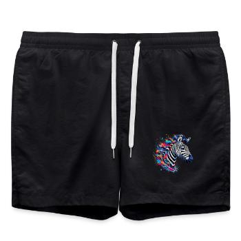Zebra - Badeshorts - Schwarz - Vorne - AI Model Male 185 light (185cm)