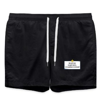 Je me parle à moi même - Short de bain - noir - Devant - AI Model Male 185 light (185cm)
