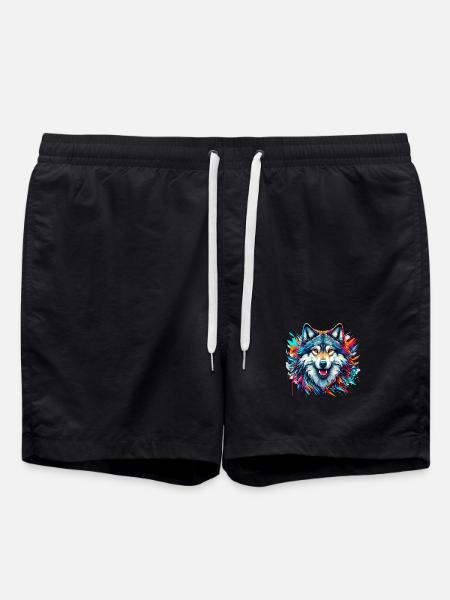 Wolf - Badeshorts - Schwarz