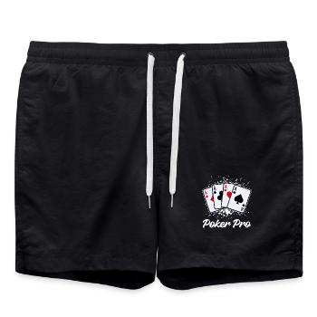 Jeu de cartes de casino Poker professionnel - Short de bain - noir - Devant - AI Model Male 185 light (185cm)
