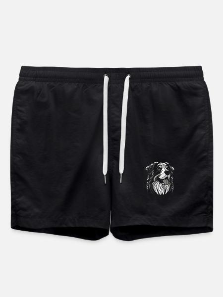 Tête de chien bouvier bernois noir et blanc - Short de bain - noir