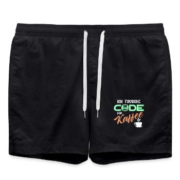 Code Developer Statement Programmierer Computer - Badeshorts - Schwarz - Vorne - AI Model Male 185 light (185cm)