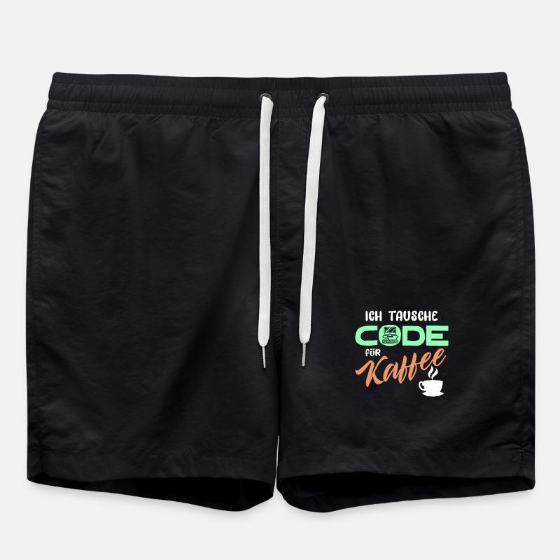 Code Developer Statement Programmer Computer - Swim Trunks - black