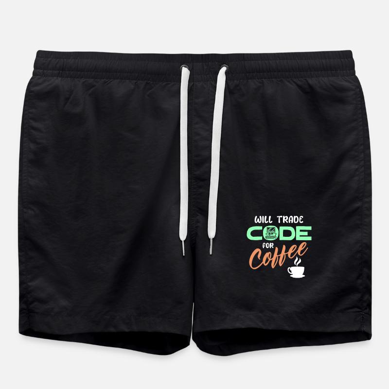 Programmer Developer Code Statement Computer - Swim Trunks - black