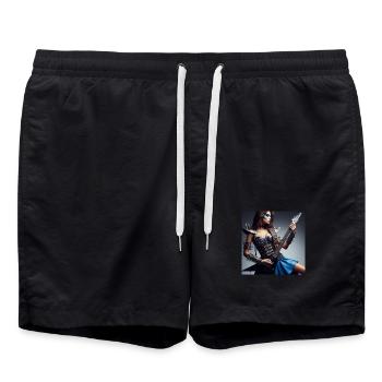 Femme guitar hero - Short de bain - noir - Devant - AI Model Male 185 light (185cm)