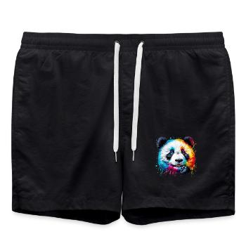 Panda - Badeshorts - Schwarz - Vorne - AI Model Male 185 light (185cm)