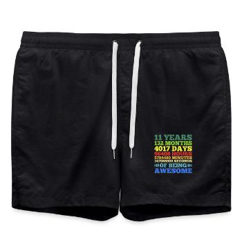 11 Years Of Being Awesome - Swim Trunks - black - Front - AI Model Male 185 light (185cm)