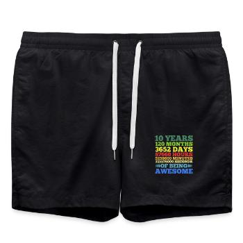 Ten Years of Being Awesome - Swim Trunks - black - Front - AI Model Male 185 light (185cm)