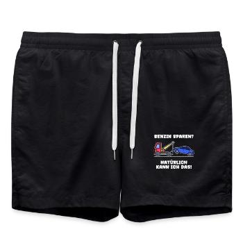 Auto Statement Tanken Tankstelle Benzin Energie - Badeshorts - Schwarz - Vorne - AI Model Male 185 light (185cm)