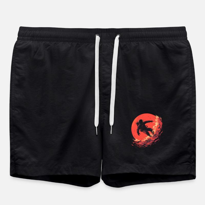 Astronaut Surfer - Swim Trunks - black