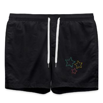 STERN. STERN. STERNE. FEST. JAHRESTAG. WEIHNACHTEN - Badeshorts - Schwarz - Vorne - AI Model Male 185 light (185cm)