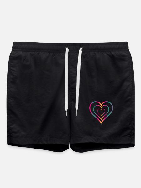 COEUR. COUPLE. JUST MARRIED. EVJF. SAINT VALENTIN. - Short de bain - noir
