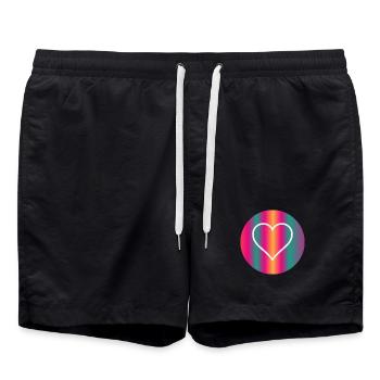 COEUR. MERCI. MAÎTRESSE. MAÎTRE. MERCI MAÎTRESSE. - Short de bain - noir - Devant - AI Model Male 185 light (185cm)