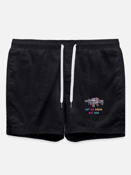 Eiscreme statt Krieg - Badeshorts - Schwarz