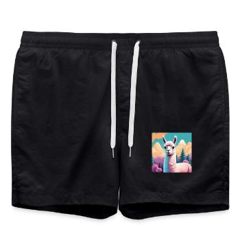 Lama - Badeshorts - Schwarz - Vorne - AI Model Male 185 light (185cm)