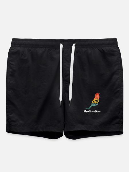 Fuerteventura outline map Canary Islands retro vintage - Swim Trunks - black