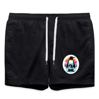 Penguin - Swim Trunks - black - Front - AI Model Male 185 light (185cm)