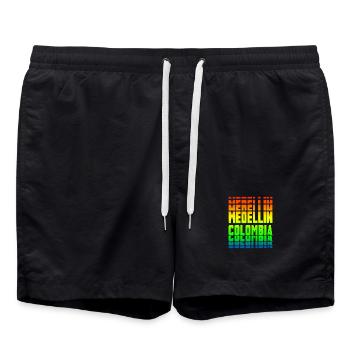 Motif arc-en-ciel Medellin Columbia - Short de bain - noir - Devant - AI Model Male 185 light (185cm)