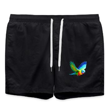 Regenbogensittich (03) - Badeshorts - Schwarz - Vorne - AI Model Male 185 light (185cm)