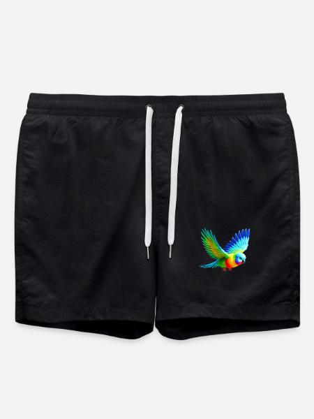 Rainbow Parakeet (03) - Swim Trunks - black