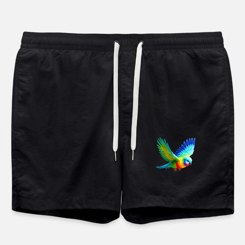 Rainbow Parakeet (03) - Swim Trunks - black