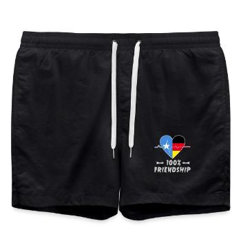 L'amitié entre la Somalie et l'Allemagne est - Short de bain - noir - Devant - AI Model Male 185 light (185cm)