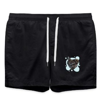 Le poulet noir soyeux - Short de bain - noir - Devant - AI Model Male 185 light (185cm)