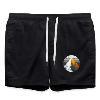 Montagnes gold vintage - Short de bain - noir - Devant - AI Model Male 185 light (185cm)