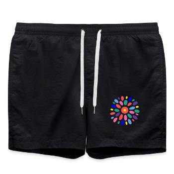 HAPPY BIRTHDAY. HAPPY BIRTHDAY. CONGRATULATIONS - Swim Trunks - black - Front - AI Model Male 185 light (185cm)