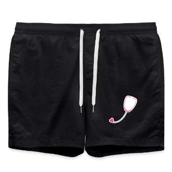 Farbiges Stethoskop - Badeshorts - Schwarz - Vorne - AI Model Male 185 light (185cm)