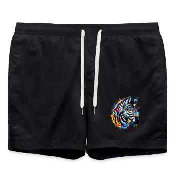 Zebra - Swim Trunks - black - Front - AI Model Male 185 light (185cm)
