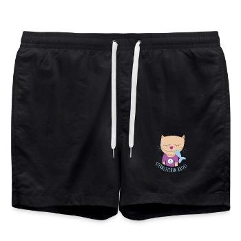 Katze SternzeichenTierliebe Fisch Anker - Badeshorts - Schwarz - Vorne - AI Model Male 185 light (185cm)