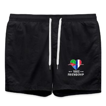 L'Érythrée et la France : amitié à 100 % - Short de bain - noir - Devant - AI Model Male 185 light (185cm)