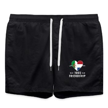 100 % amitié entre l'Algérie et les Pays-Bas - Short de bain - noir - Devant - AI Model Male 185 light (185cm)