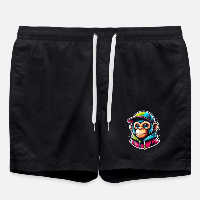 Casquette à capuche Monkey - Short de bain - noir
