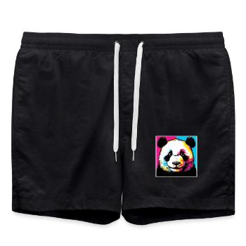 Panda - Badeshorts - Schwarz - Vorne - AI Model Male 185 light (185cm)
