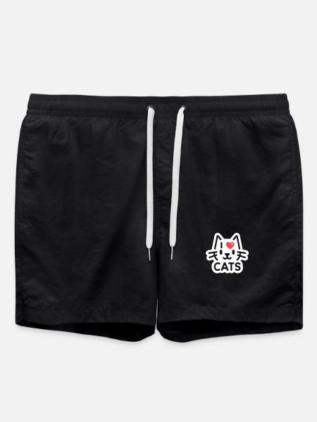 Charming cat love - Swim Trunks - black
