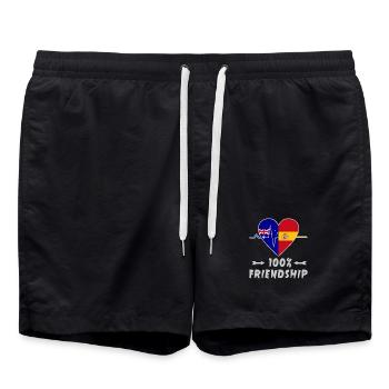 L'Australie et l'Espagne : amitié à 100 % - Short de bain - noir - Devant - AI Model Male 185 light (185cm)